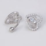 Daiiibabyyy Women Sexy Body Jewelry Spider Heart Belly Button Ring Navel Piercing Reversed Curved Bar Surgical Steel Navel Ring