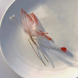Daiiibabyyy  Fashion Plastic Fairy Butterfly Hairpins Resin Antique Headwear Tassel Butterfly Hair Sticks Hair Accessories Women