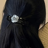 Daiiibabyyy  Ink Wash Camellia Hair Claws Elegant Lady Barrettes Hair Claw Clips for Women Female Hair Styling Accessories Headdress Headwear