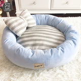 DAIIIBABYYY  -  Cat Dog Bed House Basket with Bowknot Pillow Sleeping Bag Pet Bed Puppy Cushion Mat Cat Supplies Camas Para Perro Hundebett