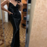 Daiiibabyyy  Sexy Champagne Bodycon Club Wear Female Party Robe Summer Women Backless Satin Long Dress