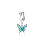 DAIIIBABYYY  -  1PC Fake Belly Button Ring Fake Belly Piercing Crown Clip On Umbilical Non Navel Fake Pircing Butterfly Cartilage Earring Clip