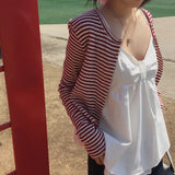 DAIIIBABYYY  -  French Sweet Temperament Bow Double Hem Small Suspender Women Summer New Gentle Loose Vest Sleeveless Top