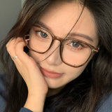 Daiiibabyyy   -  Retro Square Frame Oversized Anti Blue Light Glasses Office Computer Read Versatile Anti Radiation Video Gaming Eyewear Goggles