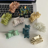 Daiiibabyyy  Cute Rhinestone Bowknot Hair Claw Elegant Shiny Acetate Shark Clip Headwear Geometry Small Hair Clip Female