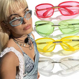 Daiiibabyyy  New Fashion Korean Y2K Sunglasses for Women Men Square Frameless Sun UV Protection Outdoor Sports Outfits Glasses Decoration