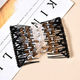 Daiiibabyyy  DIY Women Elastic Magic Hair Combs Vintage Hair Clip Claw Bun Maker Tools Hairstyle Fashion Pearl Beads Hairdo Hair Accessories