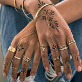 Daiiibabyyy  1 Sheet Totem Tattoo Sticker Suitable for Temporary Tattoos on The Neck Shoulders Hands and Ankles Featuring Rectangular Flowers