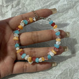 Daiiibabyyy  Colorful Stone Beaded Bracelet Cute Bohemian