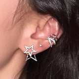Daiiibabyyy  Double-Layer Star Stud Earrings for Women Exquisite Simple Crystal Ear Studs Hiphop Trendy Casual Versatile Jewelry Gifts 2026