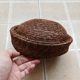 Daiiibabyyy  Fashion Summer Flat Beret Straw Hat Women's Sun Hat Circle Concave Top Beach Hat Church Derby Party