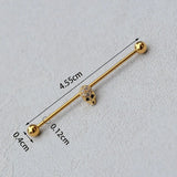 DAIIIBABYYY  -  1PC Industrial Piercing Barbells Jewelry Stainless Steel CZ Heart Ball Pearl Cartilage Helix Earring Body Piercing for Women Men