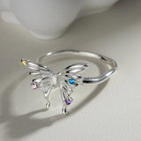 DAIIIBABYYY  -  Sparkling Colorful Zircon Ring for Women Couples New Fashion Elegant Butterfly Geometry Handmade Wedding Bride Jewelry