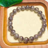 DAIIIBABYYY  -  Natural Black Rutilated Quartz Bracelet Crystal Women Men Rutilated Clear Round Beads Wealthy Stone From Brazil  7/9/13MM