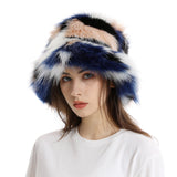 Daiiibabyyy  New autumn and winter plush imitation fox fur basin hat ski hat fisherman hat warm fur furry imitation fur women's hat