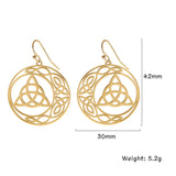 DAIIIBABYYY  -  Triangle Celtic Knot Crescent Edge Stainless Steel Earrings for Women's Fashion and Elegant Talisman Jewelry Gifts