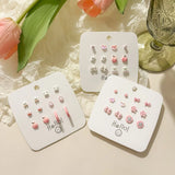 DAIIIBABYYY  -  Hot Selling Cute Flower Heart Cartoon Animal Stud Earrings Set for Women Korean Fashion Sweet Pink Peach Earring Jewelry