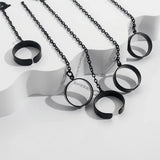 Daiiibabyyy  Gothic Cool Hip Hop Punk Chain Stainless Steel Tassel Rings for Women  Adjustable Open Finger Men Rings Set Party Gifts Jewelry
