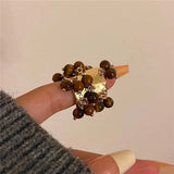 DAIIIBABYYY  -  Vintage Natural Stone Malachite Glass Multi-pendant High-grade Fringe Open Ring Women's Wedding Party Jewelry