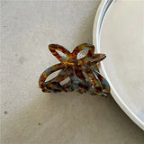 DAIIIBABYYY  -  Romantic Spring Color Acetate Butterfly Grip Temperament and Beautiful Hollow Bow Barrettes Hair Claw Small Headwear Hair Claws