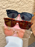 Daiiibabyyy  3Pcs Trendy Cat-Eye Frame Sunglasses Set Fashion Accessories/Metal Stud Design Satisfies Daily Styling Replacement Needs