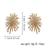 Daiiibabyyy  Sparking Snowflake Earrings for Women Shiny Cubic Zirconia Imitation Firework Exquisite Earring Christmas New Year Party Jewelry