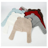 DAIIIBABYY  -  Retro New Year's Red Cute Bear Ears Balaclava Hats for Women Autumn Winter Casual Warm Fashion Versatile Knitted Beanies Y2k
