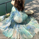 DAIIIBABYYY  -  Fashion Dress for Women Sleeveless French Style Korean Dresses Slim Floral Sling Backless Midi 2024 New Spring Summer Dress