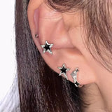 Daiiibabyyy New Fashion Star Bear Heart Screw Back Stud Earrings for Women Girls Sweet Cute Cartilage Helix Ear Piercing Earrings Jewerly