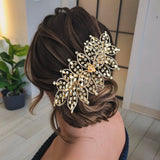 Daiiibabyyy  Bride Headdress Rhinestone Wedding Hair Jewelry Bridal Hair Piece Champagne Crystal Headband Hair Accessories for Women