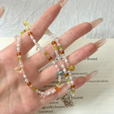 Daiiibabyyy  Vintage Bohemian Style Woven Rice Beads Beaded Necklace Women's Fashion Simple Design Holiday Party Accessories Gift