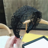 DAIIIBABYYY  -  Fashion Women Lace Hairbands Wide Hair Hoop No-slip Lady Flower Hollow Headbands with Teeth Elegant Female Hair Accessories