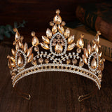 Daiiibabyyy  Luxury Baroque Vintage Water Drop AB Crystal Tiara For Women Wedding Girls Birthday Party Elegant Crown Hair Accessories