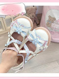 DAIIIBABYYY  -  Sweetheart Cute Lolita Bow Shoes Women Summer New Magic Card Sakura Shoes Female Mutant Japanese Style Student Chic Sakura Shoes
