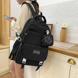Daiiibabyyy  New Portable Backpack Large Capacity with Wallet School Bag Lightweight Casual Shoulder Bag