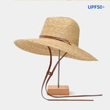 Daiiibabyyy  Natural Handmade Wheat Straw Women Panama Hat Tie Wind Rope Wide Brim Sun Hats for Beach Lifeguard Rush Straw Summer Hat Surfing