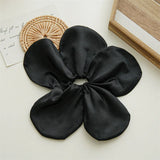 DAIIIBABYYY  -  New Summer Hair Accessories For Sweet Girls Large Size Solid Color Satin Flower High Elastic Head Rope Hair Scrunchies
