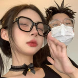 DAIIIBABYYY  -  Retro Leopard Anti Blue Light Computer Glasses Frame Women Oversized Men Trendy Fashion Eyeglasses Classic Spectacles Ouclos