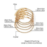 DAIIIBABYYY  -  5Pcs/Set Bohemian Full Rhinestone Bracelet for Women Men Luxury Shiny Zircon Adjustable Bracelet Party Female Jewelry