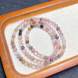 DAIIIBABYYY  -  5MM Natural Crystal Quartz Triple Circle Bracelet Reiki Healing Fengshui Stone Fashion Jewelry For Women Holiday Gift 1PCS