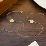 Daiiibabyyy  Sweet Metal Flower Bracelets for Women Girls Simple Gold Color Chain Petal Adjustable Bracelets Friend Jewelry Gifts