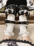 DAIIIBABYYY  -  Japanese Style Lolita Mary Janes Shoes Women Bow Kawaii Sweet Hook Loop Shoes Female Lace Korean Designer Shoes Autumn New
