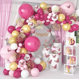 Daiiibabyyy Butterfly Balloon Garland Arch Kit Happy Birthday Party Decor Kids Baby Shower Girl Latex Balloon Chain Wedding Party Supplies