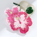 Daiiibabyyy  Sweet Acrylic Pink Flower Pendant Earrings for Women Cute Resin Big Petal Dangle Earring Jewelry Gifts Accessory