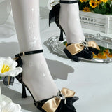 Daiiibabyyy  Blue Shoes Woman Black Brown Luxury Evening Heel Lolita Heels Elegant Heels Women Bride Bridal Heels for Women Party Shoes