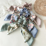 Daiiibabyyy  Double Layered Butterfly Hairband Fresh And Light Floral Fabric Big Hairband High Ponytail Hair Accessories For Girls Women