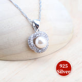 Daiiibabyyy Natural Pearls Jewelry Sets 925 Silver Bridal Earrings Bracelets Rings Pendant Wedding Necklace Set Zircon Jewellery For Women