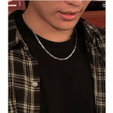 Daiiibabyyy  High Quality Titanium Steel Figaro Chain Men's Basic Versatile Necklace  Trendy for Men Women Hip Hop  Party Jewelry Gift