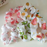DAIIIBABYYY  -  Summer Chiffon Fruit Scrunchies Colorful Pink Green Large Hair Ties Ropes Sunny Cute Ponytail Holder For Young Girls Headwear