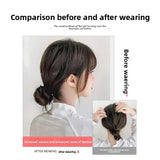 DAIIIBABYYY  -  Women's Low Bun Hair Wig Fake Hair Circle Twist Hair Pack Ancient Style Flower Bud Fluffy Hair Extension Real Human Hair